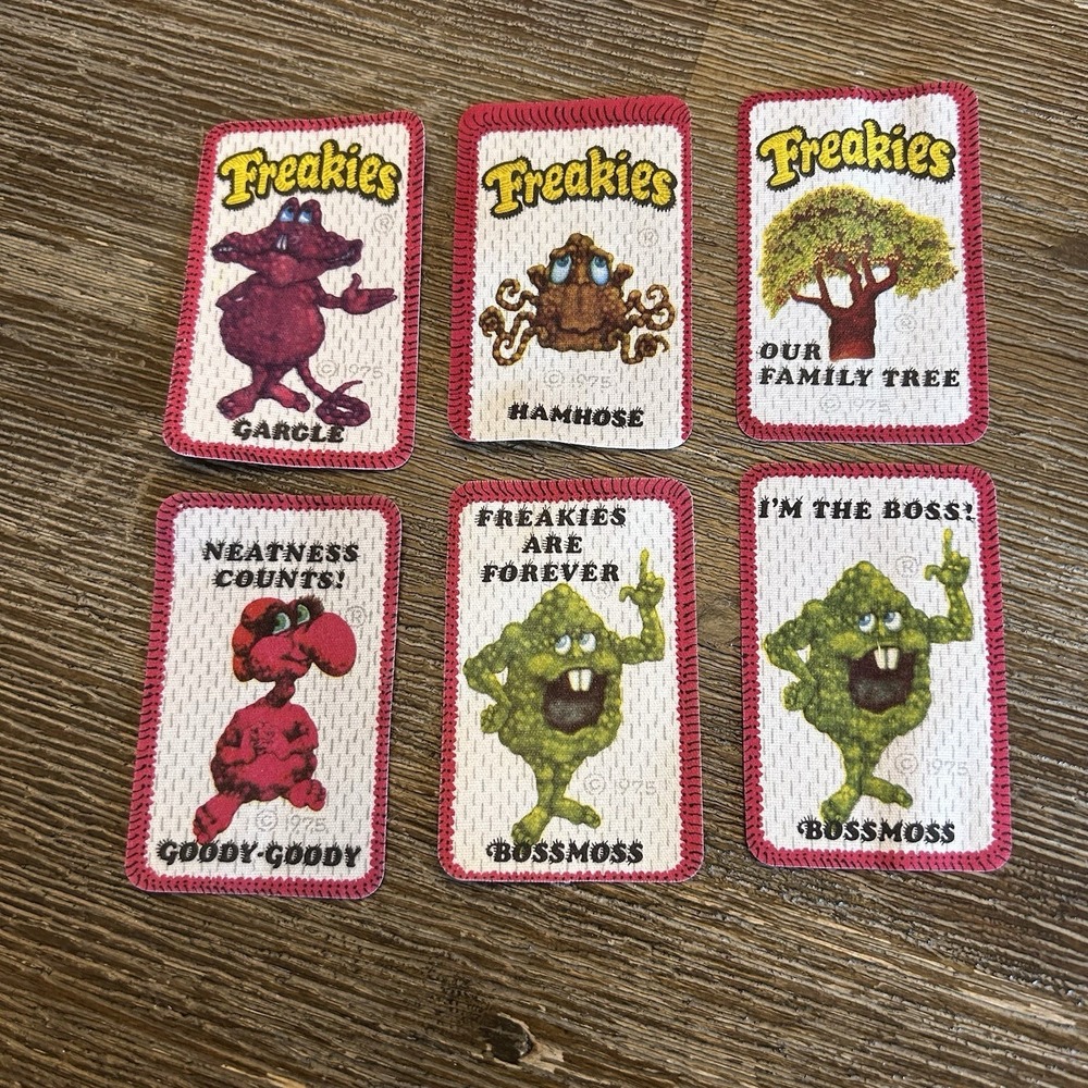 Vintage 1975 FREAKIES Cereal Iron On Patches Lot Bossmoss‎ Goody Hamhose Gargle